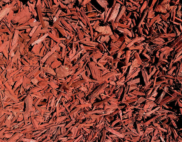 MIGHTY109 Raging Red Colored Wood Chip Mulch - 42 Quarts! Colored Landscape Mulch.