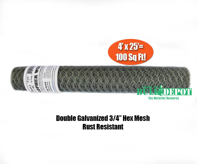 Digger's RootGuardTM 4 Foot x 25 Foot (100 Sq Ft) Gopher Wire Roll