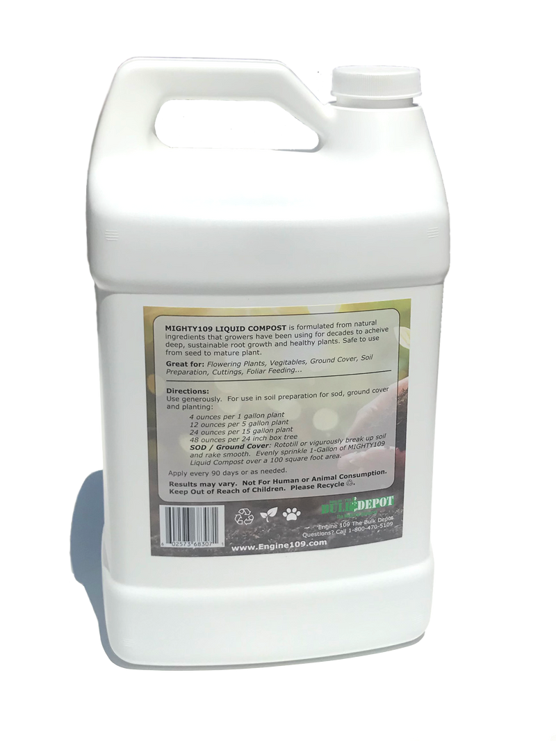 COMPOST LÍQUIDO MIGHTY 109, 1 galón, ¡cubre hasta 1000 pies cuadrados!