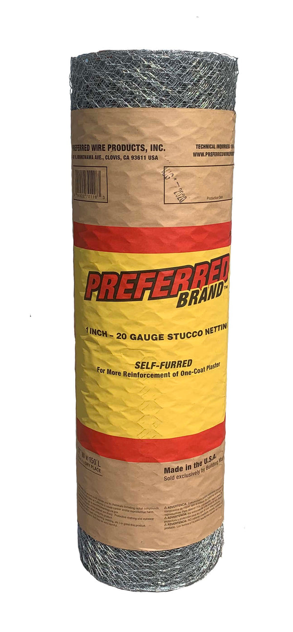 Preferred Brand 1" - 20 Gauge Galvanized Stucco Netting