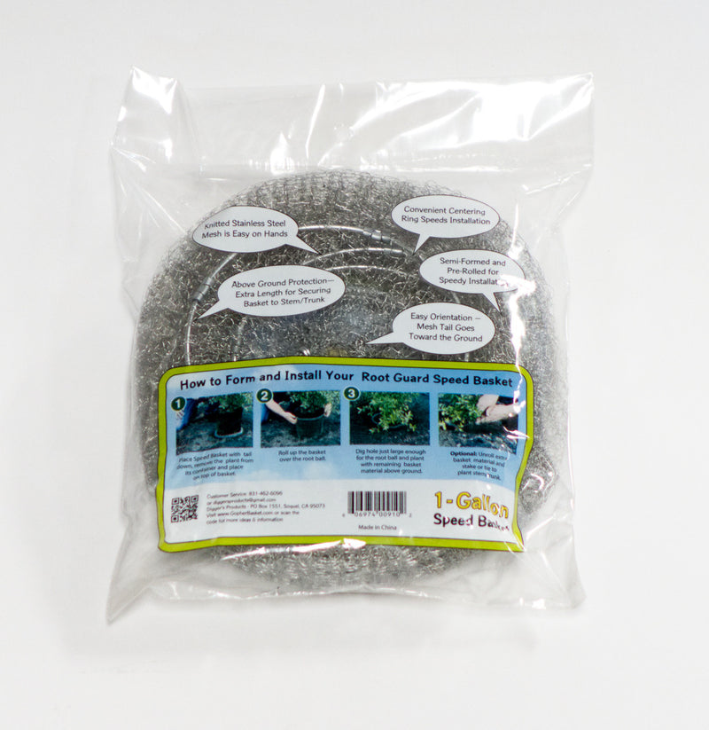 Cestas de velocidad RootGuardTM de 1 galón para excavadoras, cestas de alambre Gopher, paquete de 4
